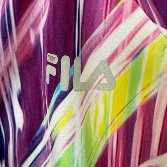 Fila Jacket Women's Medium Purple Windbreaker Multicolored Hooded Zip Up Galaxy - Picture 6 of 6